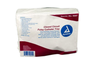 Dynarex 5007 Closed Circuit / Closed System Foley Catheter Tray, 18 Fr, 10/cs