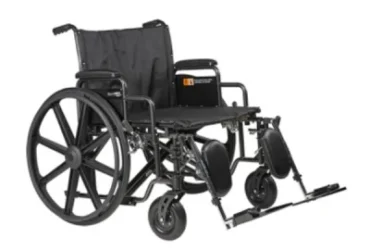 Dynarex 10293 Bariatric HD Wheelchair - 32" x 20" w/ ELR, (10256 + 10264) Combo Package, 2/bx