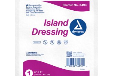 Dynarex 3493 Island Dressing Sterile, 4" x 4", 6/25/cs