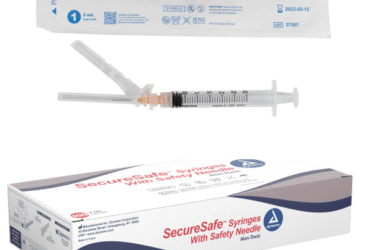 Dynarex 8928 SecureSafe Syringe w/ Safety Needle - Luer Lock, 25G, 5/8" Needle, 3 cc, 8/100/cs