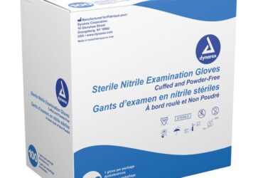 Dynarex 6523 Nitrile Sterile Exam Gloves, Singles, Medium, Powder-Free, 8/100/cs