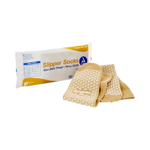 Dynarex 2183 Slipper Socks, X-Large, Beige, 48/cs