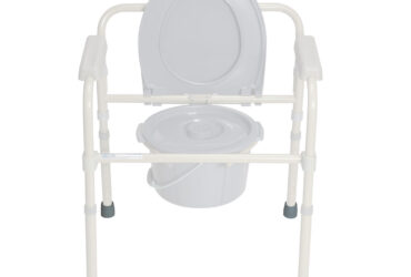 Dynarex RPBC-01RT-76 10376 Drop Arm Folding Commode Rubber Tip, Gray, 1