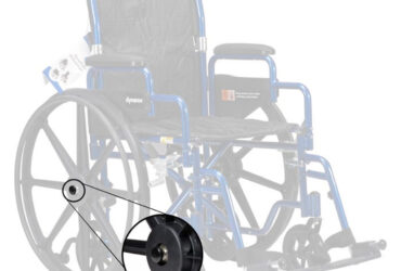 Dynarex RPWC9-K123 DynaRide S1 S2 S3 Reclining Wheelchair Hub Cap, Black, 1