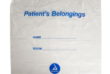 Dynarex 8008 Set Up Bag - Drawstring, 12" x 16", Clear, 5/100/cs