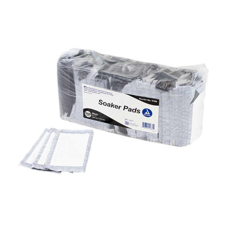 Dynarex 2168 Soaker Pads, 4" x 7", Black, 4/500/cs