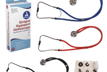 Dynarex 7135 Sprague Rappaport Stethoscopes, Black, 20/cs