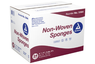 Dynarex 3364 Non-Woven Sponge - Sterile 2's, 4" x 4" 4 Ply, 24/25/cs