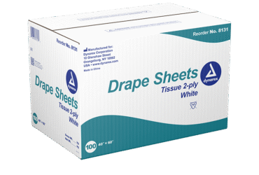 Dynarex 8133 Drape Sheets, 40" x 60", 2 Ply, Mauve, 100/cs