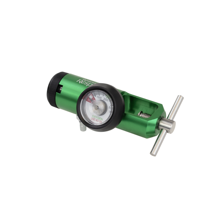 Dynarex 36356 CGA 870 Mini Oxygen Regulator - 0-15 LPM, 0-15 LPM, Barb Outlet, Brass-S, 5/1/cs