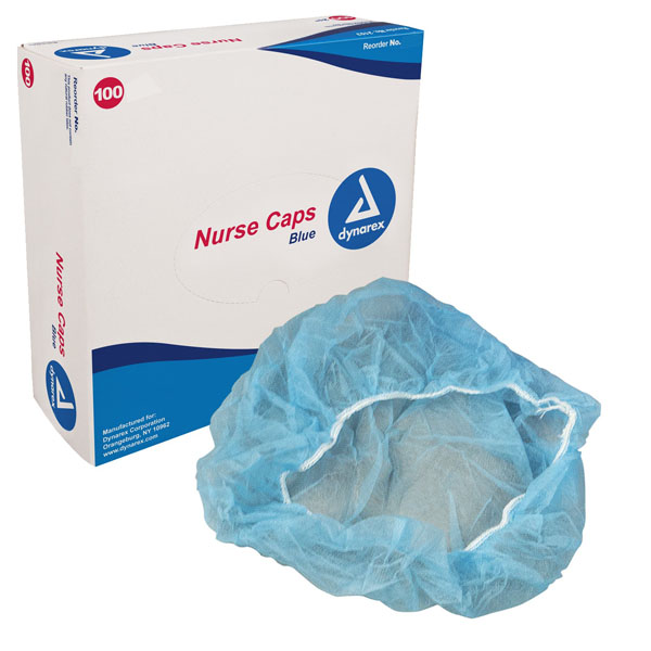 Dynarex 2113 Nurse Cap, 24", Blue, 5/100/cs