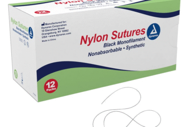 Dynarex 9101 Nylon Sutures-Non Absorbable - Synthetic, Black, 6-0, C3 Needle, L-18", 12/bx