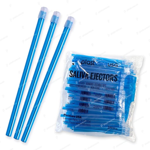 plastcare-saliva-ejectors-blue-blc.jpg Dynarex 2219 Saliva Ejectors, Blue Tip / Clear Body, 10/100/cs