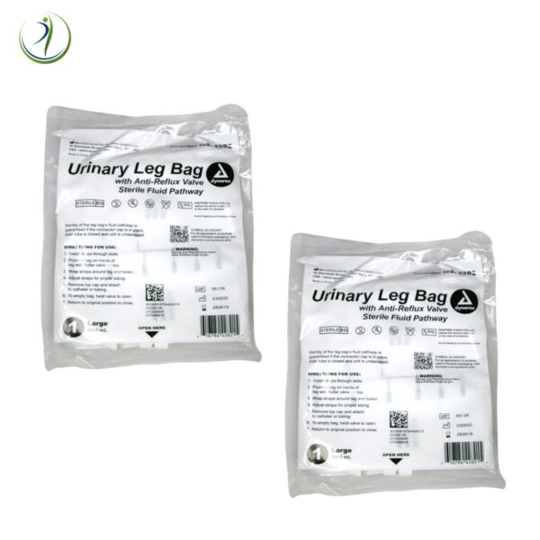Dynarex 4282 Urinary Leg Bag, Large, 1000 mL w/ Valve, 4/12/cs