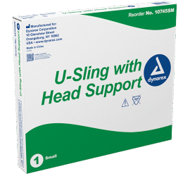 Dynarex 10745SM U-Sling w/ Head Support, Small, Green, 1/bx
