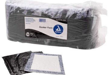 Dynarex 2169 Soaker Pads, 6.25" x 7", Black, 4/500/cs