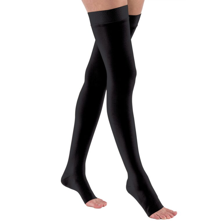 RELIEF THIGH 20-30 CLOSED TOE SILICONE PETITE BLACK LG