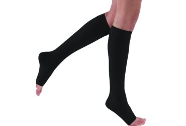 JOBST RELIEF KNEE HIGH SILICONE 30-40 OPEN TOE BLACK LARGE PETITE