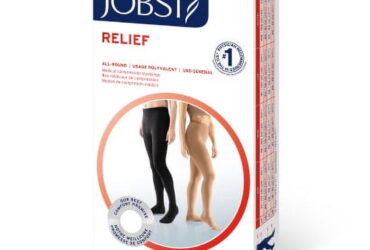 JOBST RELIEF WAIST HIGH 15-20 CLOSED TOE BLACK LARGE PETITE