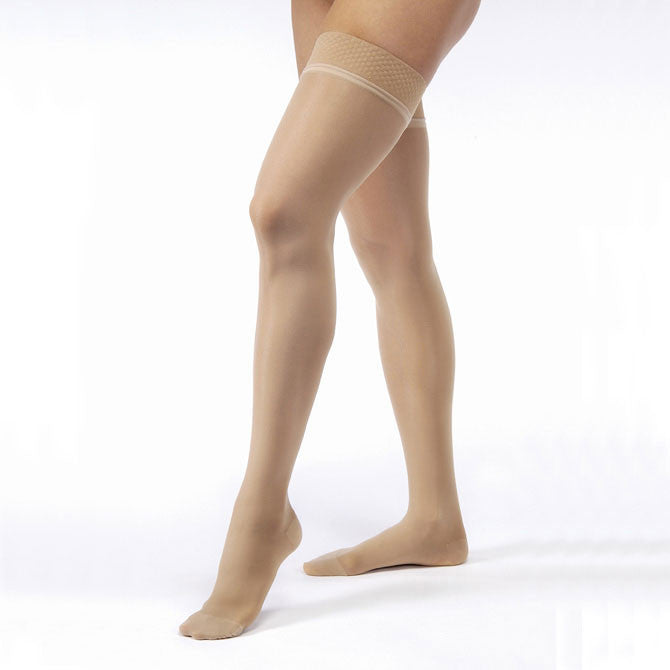 JOBST ULTRASHEER THIGH 15-20 CLOSED TOE SILKY BEIGE SM LACE C