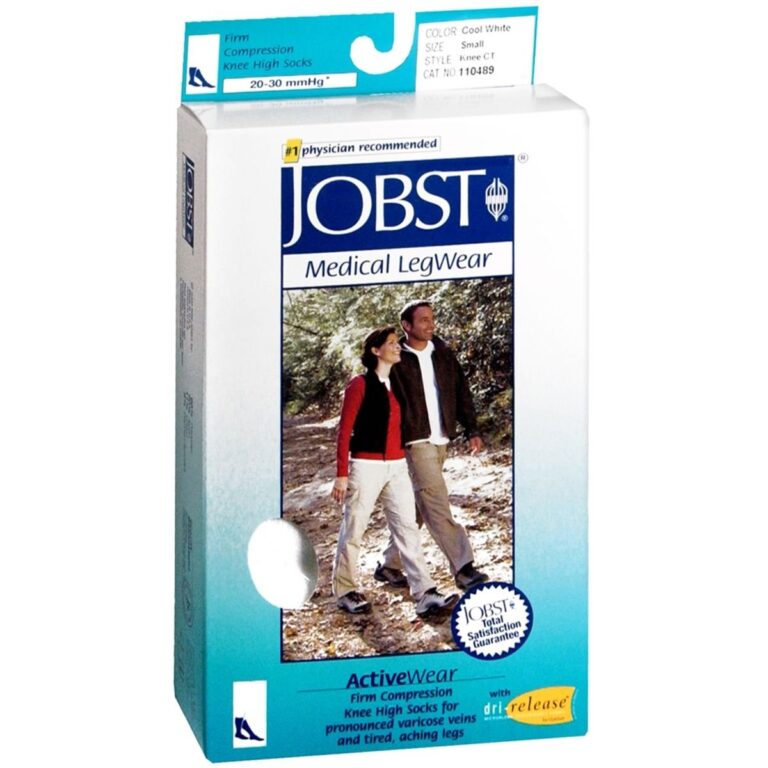 JOBST ACTIVEWEAR KNEE 30-40 CLOSED TOE COOL WHITE SM