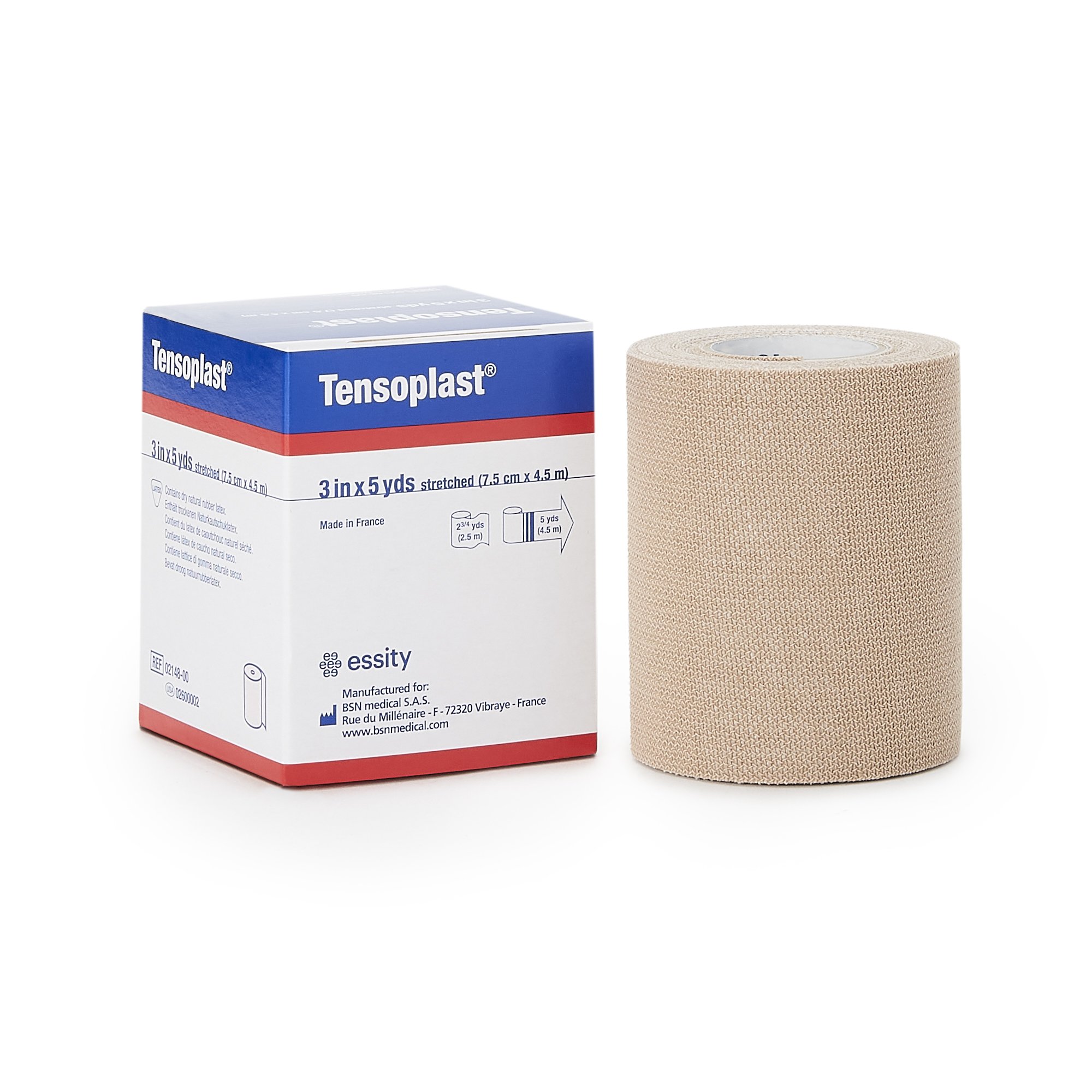 284193_ppkgleft.jpg TENSOPLAST BANDAGE ELASTIC ADHESIVE TAN 3INX5YD