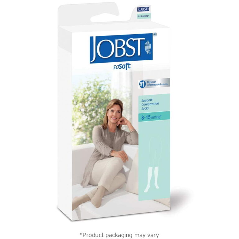 JOBST SOSOFT 15-20 KNEE BROCADE CLOSED TOE SAND MD
