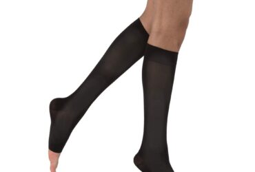 JOBST OPAQUE KNEE 20-30 OPEN TOE CLASSIC BLACK MD