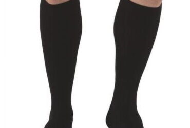 JOBST RELIEF KNEE HIGH SILICONE 30-40 CLOSED TOE BLACK MEDIUM