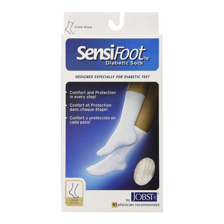 JOBST SENSIFOOT MINI-CREW CLOSED TOE WHITE LG