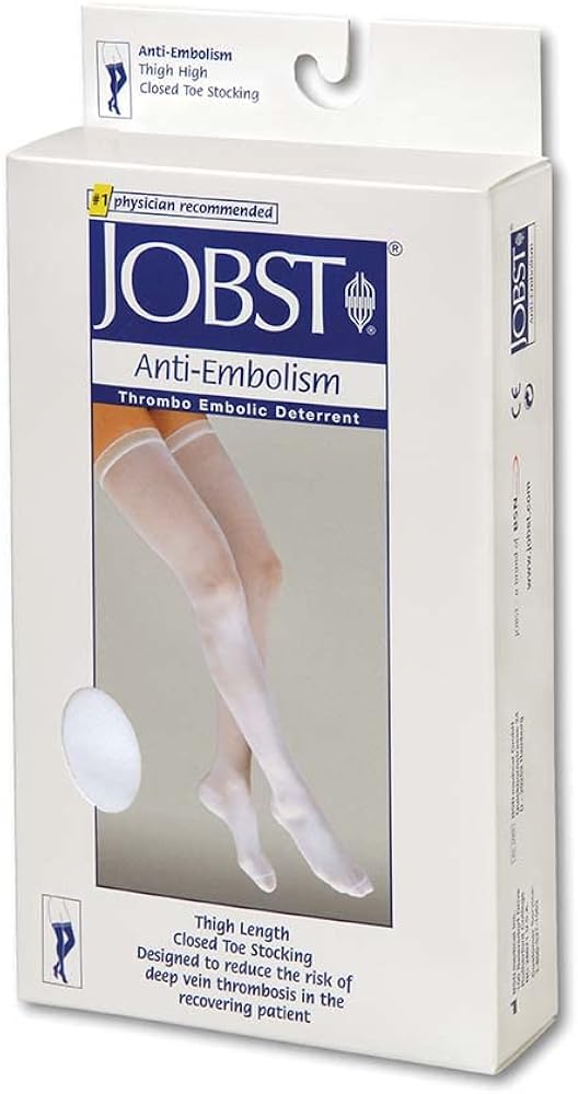 JOBST ANTI-EMBOLISM THIGH CLOSED TOE WHITE LG REG CASE