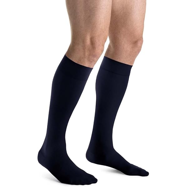 JOBST FOR MEN KNEE 8-15 CLOSED TOE NAVY MD CASE