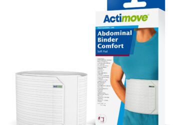 ACTIMOVE ABDOMINAL BINDER COMFORT WITH SOFT PAD 12IN WHT MD