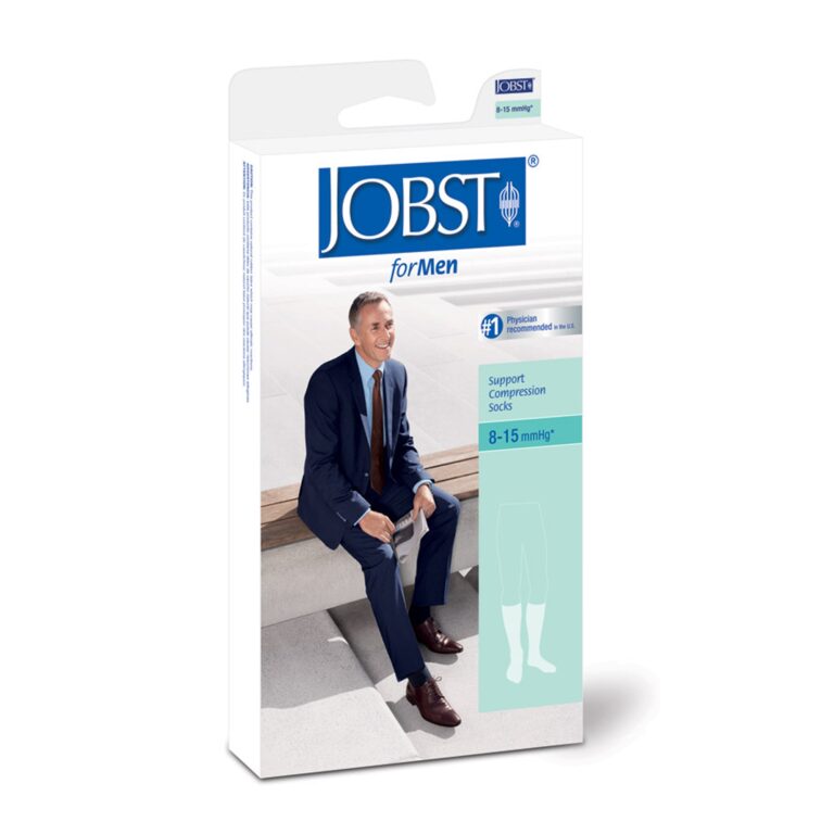 JOBST FOR MEN KNEE 8-15 CLOSED TOE WHITE LG