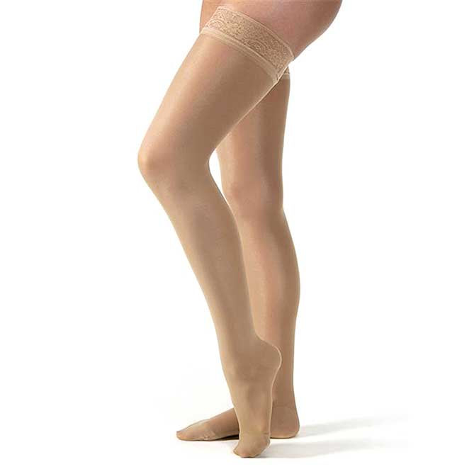 JOBST ULTRASHEER THIGH 15-20 CLOSED TOE LACE NATURAL MD