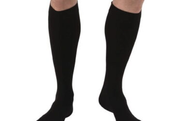 JOBST RELIEF KNEE HIGH SILICONE 20-30 CLOSED TOE BLACK LARGE FULL CALF PETITE