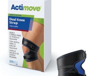 ACTIMOVE DUAL KNEE STRAP ADJ LG BL