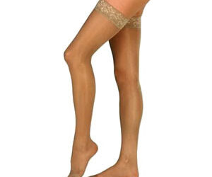 JOBST ULTRASHEER THIGH 20-30 CLOSED TOE LACE PETITE SUNTAN SM