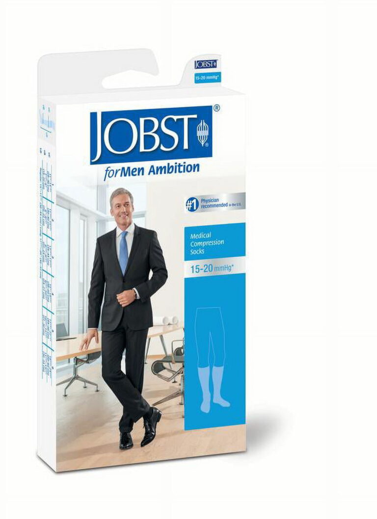 JOBST FOR MEN AMBITION KNEE 15-20 BLACK SZ2 REG