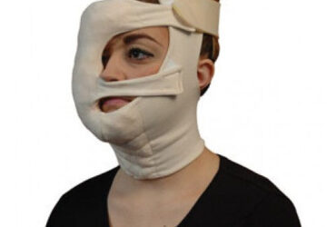 RTW - FACE MASK - HALF - LEFT - LARGE - ORGANIC COTTON & SPANDEX / IVORY