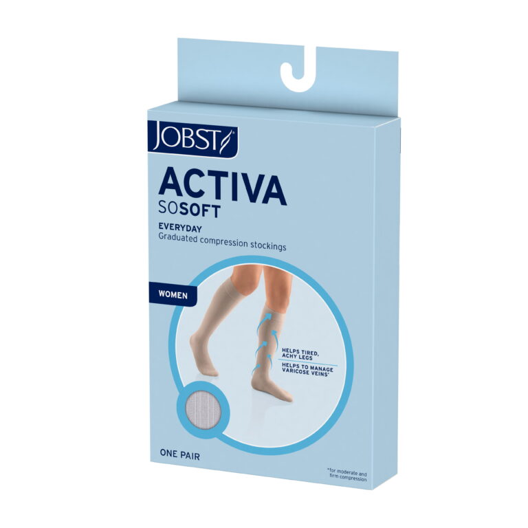 JOBST ACTIVA SOSOFT RIBBED 20-30 KNEE HIGH CT XLG SND