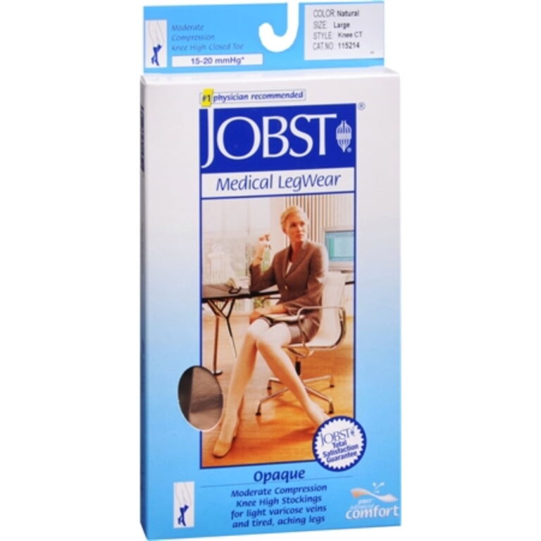 JOBST OPAQUE KNEE 15-20 CLOSED TOE PETITE NATURAL LG
