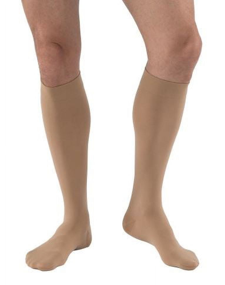 JOBST RELIEF KNEE HIGH SILICONE 30-40 CLOSED TOE BEIGE EXTRA LARGE