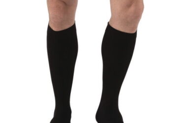 JOBST RELIEF KNEE HIGH SILICONE 30-40 CLOSED TOE BLACK EXTRA LARGE PETITE