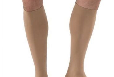 JOBST RELIEF KNEE HIGH SILICONE 20-30 CLOSED TOE BEIGE LARGE FULL CALF PETITE
