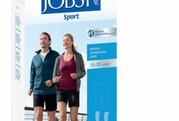 JOBST SPORT SOCK KNEE CLOSED TOE 15-20 WHITE/GREY XL