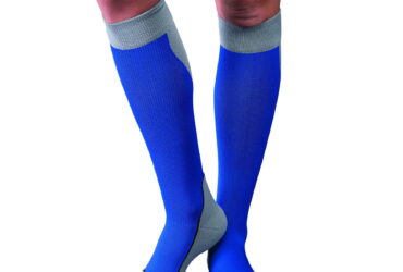 JOBST SPORT SOCK KNEE CLOSED TOE 15-20 ROYAL BLUE/GREY XL