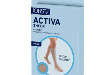 JOBST ACTIVA SHEER 15-20 KNEE HIGH CT LG BLK