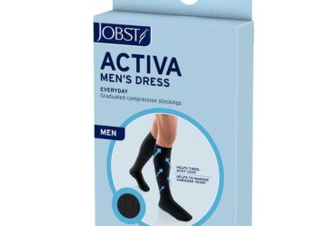 JOBST ACTIVA MENS DRESS 20-30 KNEE HIGH CT LG BLK