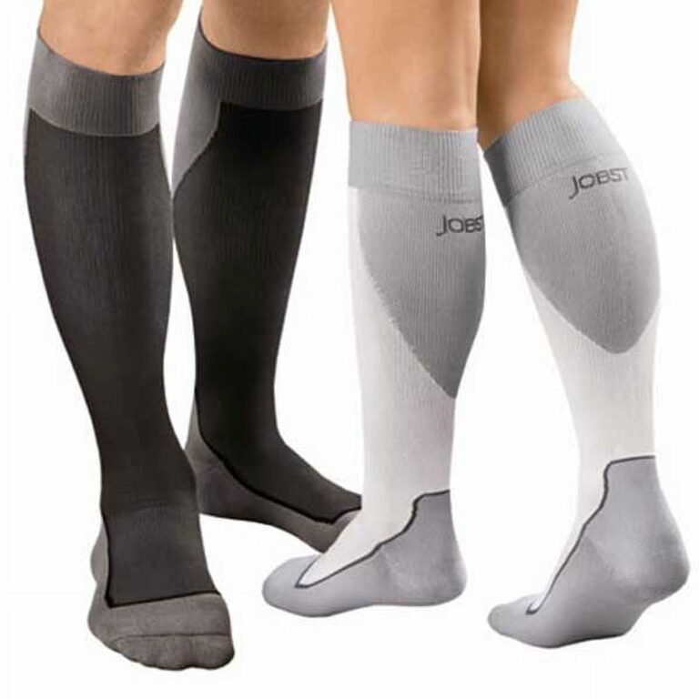 JOBST SPORT SOCK KNEE CLOSED TOE 20-30 WHITE/GREY XL